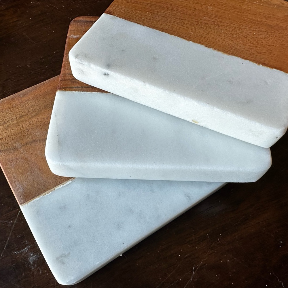 Elegant White and Brown Marble Cutting Board